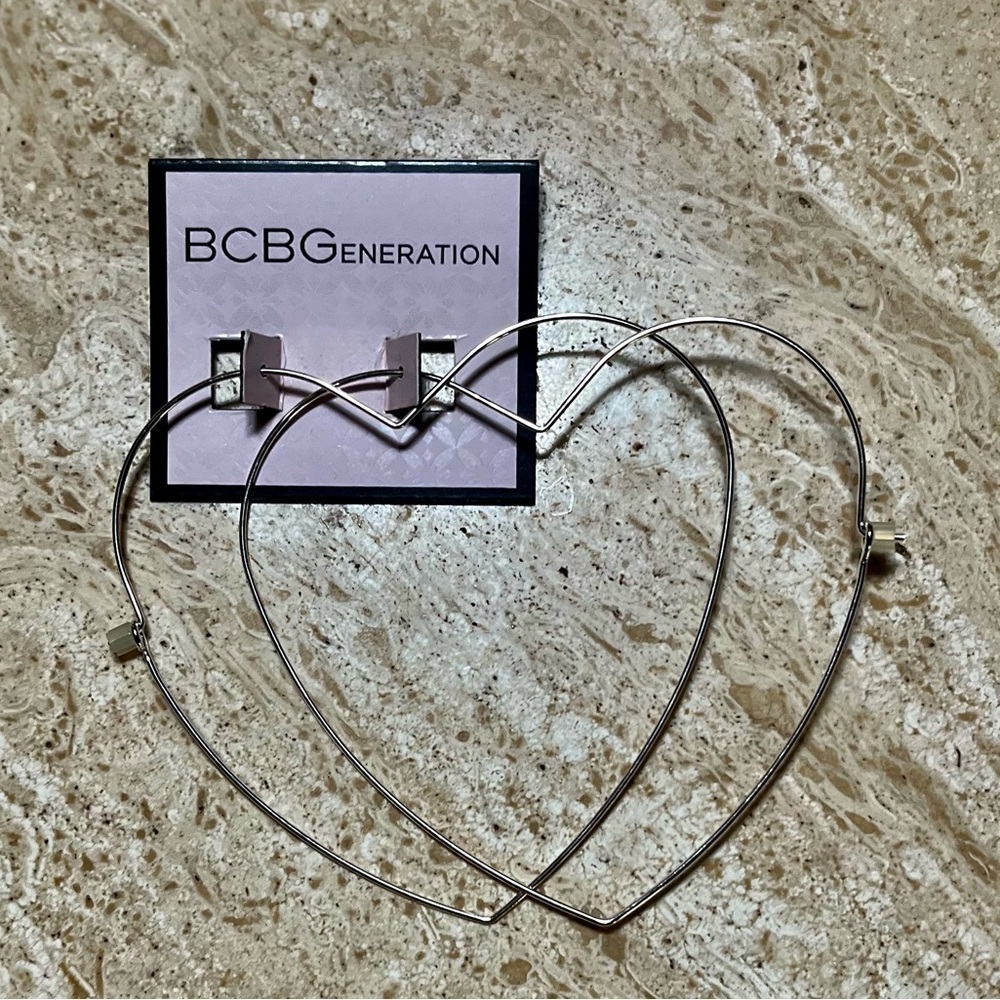 BcBGeneration Heart Hoop Earrings